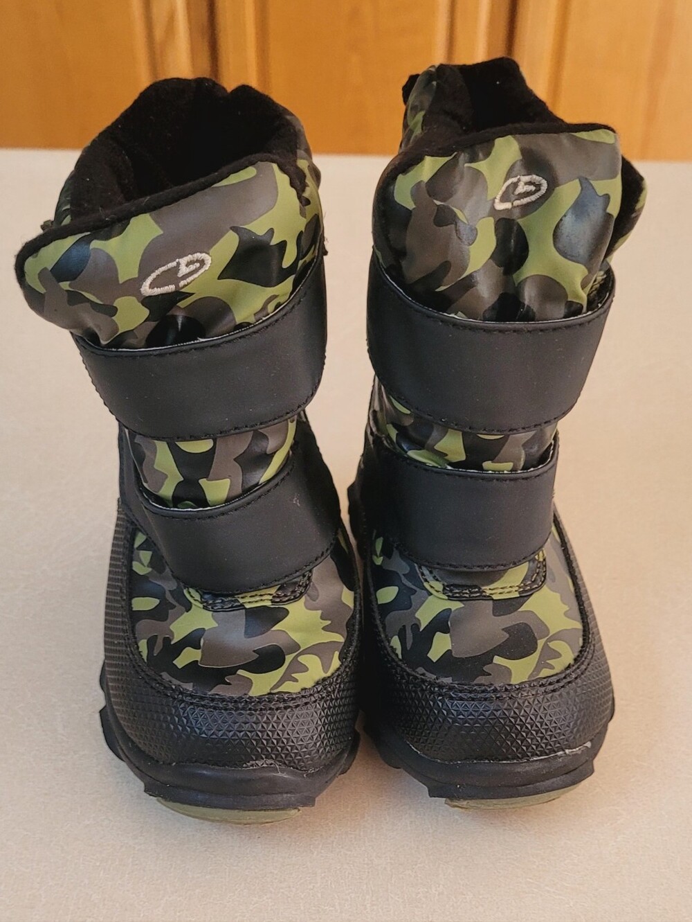 Kids Camo Winter Boots - Black & Green